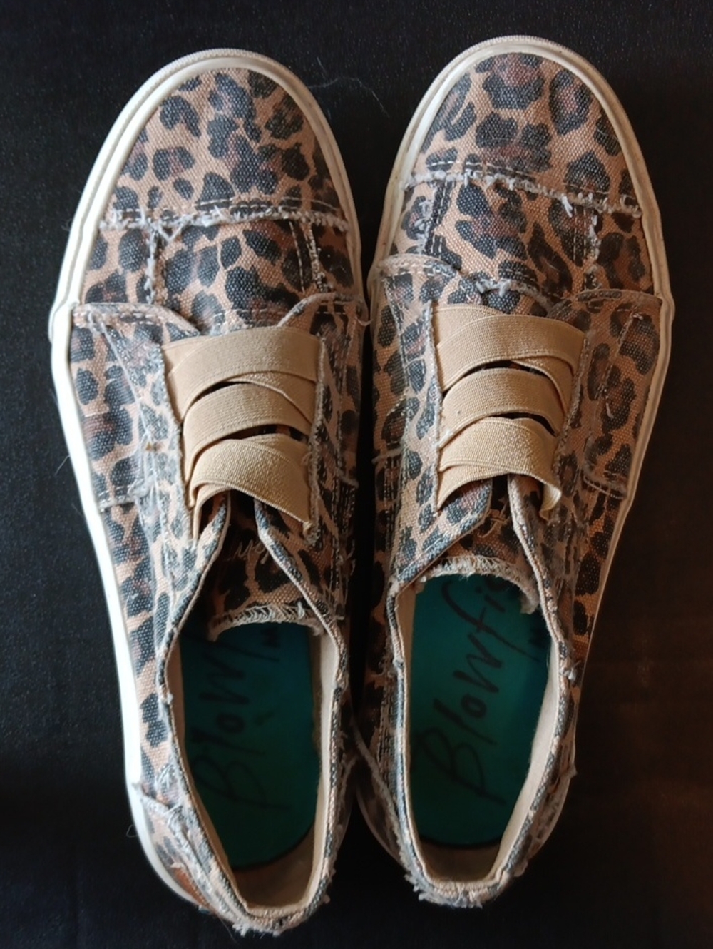 Blowfish Leopard-Print Slip-On Sneakers - Tan & Black Size 9